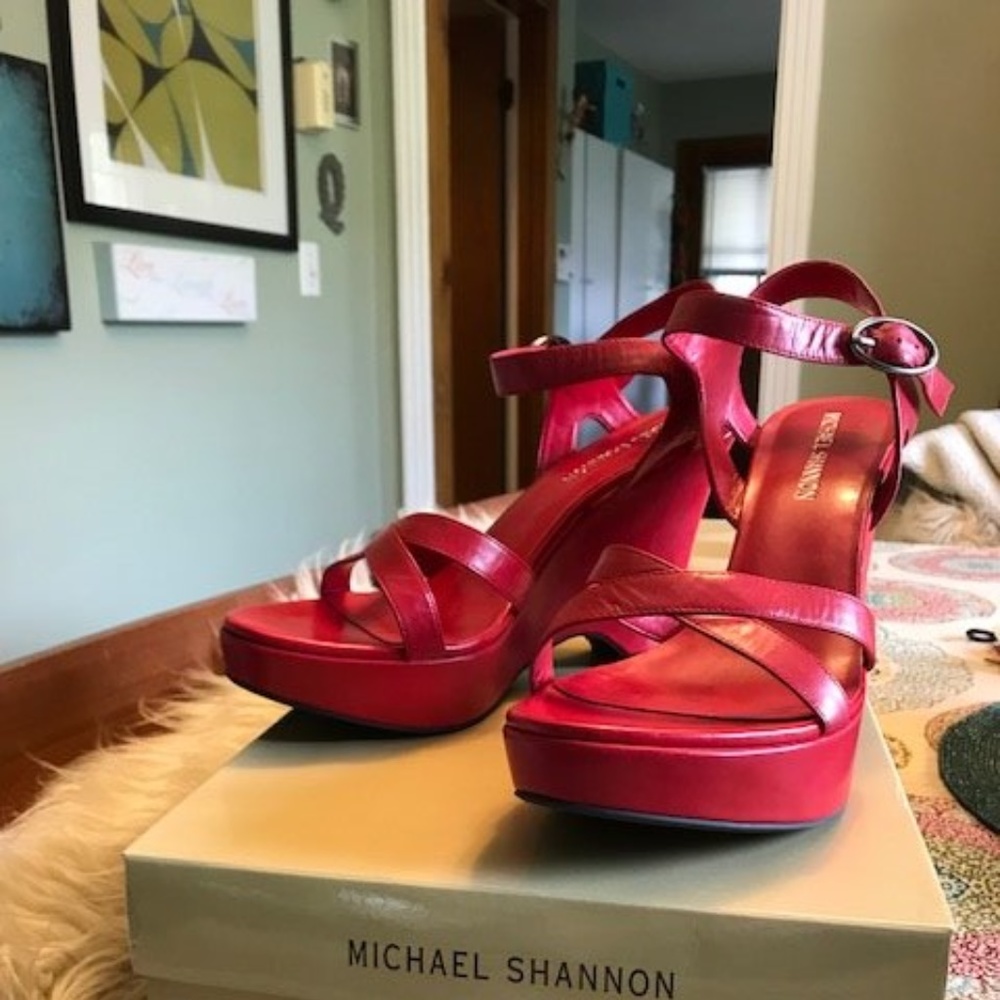 New Michael Shannon Cherry Red Sandals